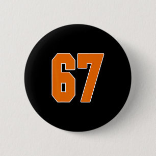 Macaron Rond 5 Cm Maillot de sport orange numéro 67 uniforme joueur
