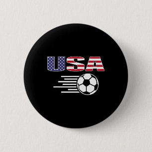 Macaron Rond 5 Cm Maillot de supporters de football d'Amérique fière