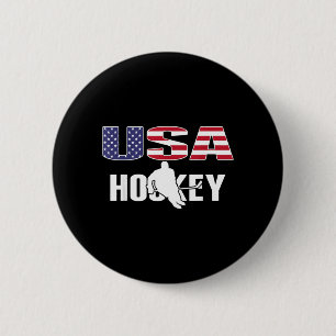 Macaron Rond 5 Cm Maillot des amateurs de hockey sur glace d'Amériqu