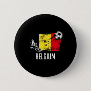 Macaron Rond 5 Cm Maillot drapeau Belgique Équipe de football belge