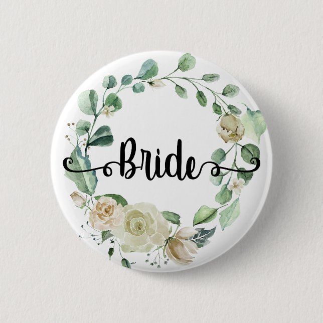 Macaron Rond 5 Cm Main de mariée lettrer chic calligraphie rose cour (Devant)