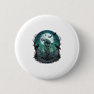 Macaron Rond 5 Cm Main de Zombie Mors Clé de Squelette Pierres Tomba