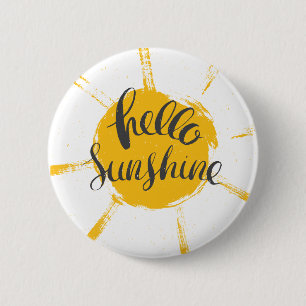 Macaron Rond 5 Cm Main Jaune dessinée Sun Hello Sunshine Image