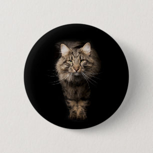 Macaron Rond 5 Cm Maine Coon Chat noir