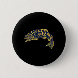 Macaron Rond 5 Cm Maine Lodge de pêche et de chasse - Lac Parlin Vin
