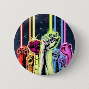 Macaron Rond 5 Cm Mains dans le ciel avec des anneaux - couleur