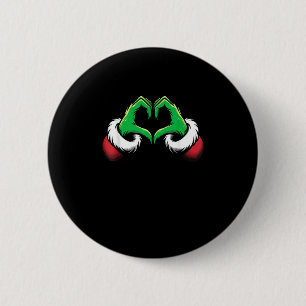 Macaron Rond 5 Cm Mains de coeur amusantes Noël