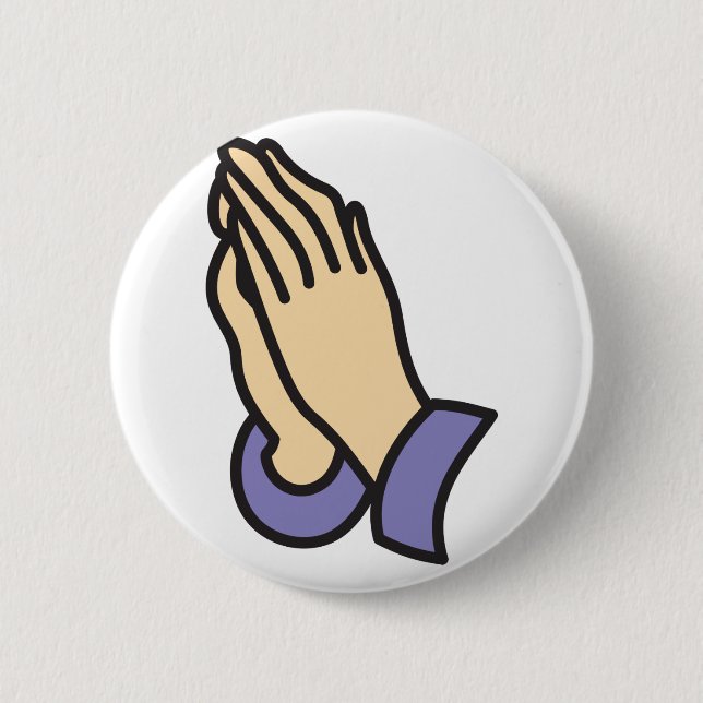 Macaron Rond 5 Cm Mains de prière (Devant)