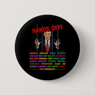Macaron Rond 5 Cm Mains Hors Drôle De Trump Mème Prison- Activis De