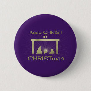Macaron Rond 5 Cm Maintenez le Christ dans des goupilles d'insignes