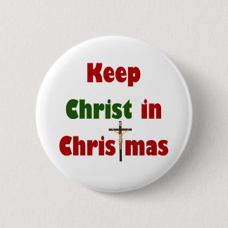 Macaron Rond 5 Cm Maintenez le Christ dans Noël