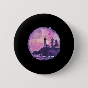 Macaron Rond 5 Cm Maison de phare Maison au bord de la mer Voile Bat