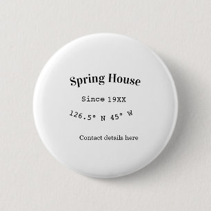 Macaron Rond 5 Cm maison de printemps etc. Date année coordonnées pe