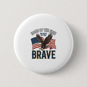 Macaron Rond 5 Cm Maison du Libre Aigle Brave Design de T-shirt Patr
