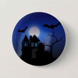 Macaron Rond 5 Cm Maison effrayante