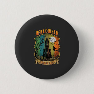 Macaron Rond 5 Cm Maison Hantée de la Nuit d'Horreur d'Halloween Sor