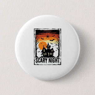 Macaron Rond 5 Cm Maison hantée de nuit effrayante Chemise Halloween