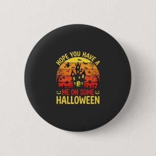 Macaron Rond 5 Cm Maison hantée drôle d'Halloween sur certains Desig
