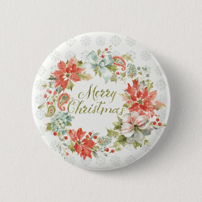 Macaron Rond 5 Cm Maison pour le Joyeux Noël de vacances (Devant)