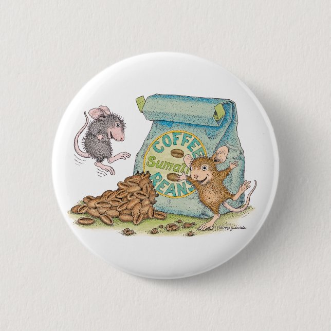 Macaron Rond 5 Cm Maison-Souris Designs® - goupilles (Devant)