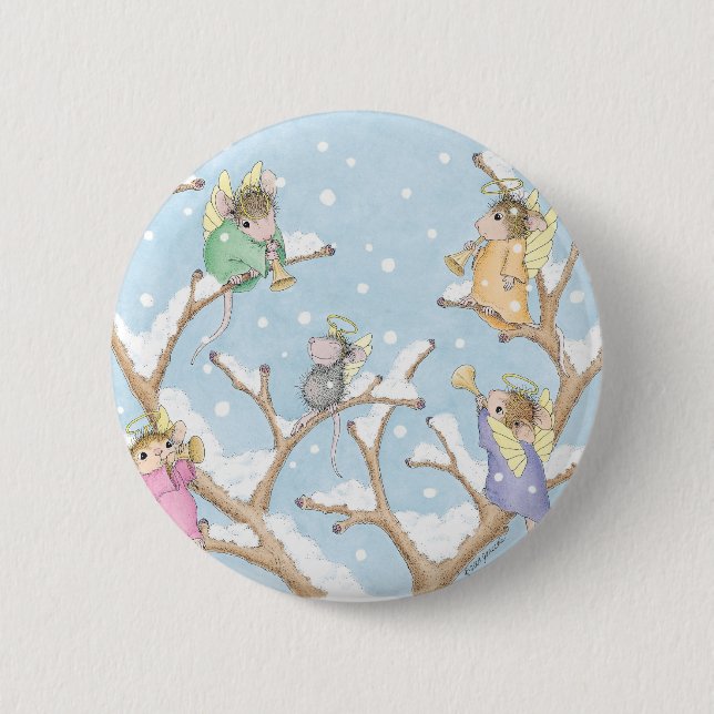 Macaron Rond 5 Cm Maison-Souris Designs® - goupilles (Devant)