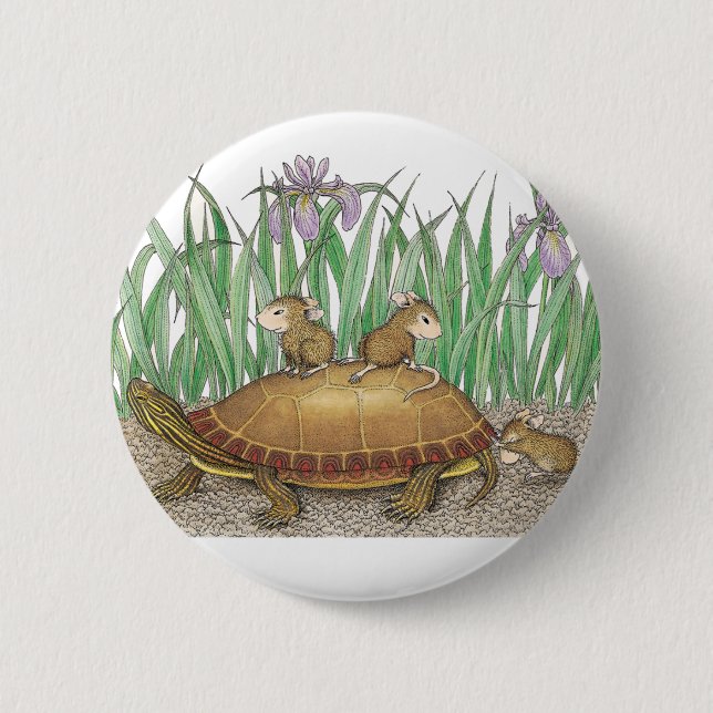 Macaron Rond 5 Cm Maison-Souris Designs® - goupilles (Devant)