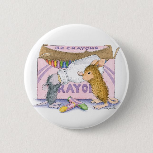 Macaron Rond 5 Cm Maison-Souris Designs® - goupilles (Devant)