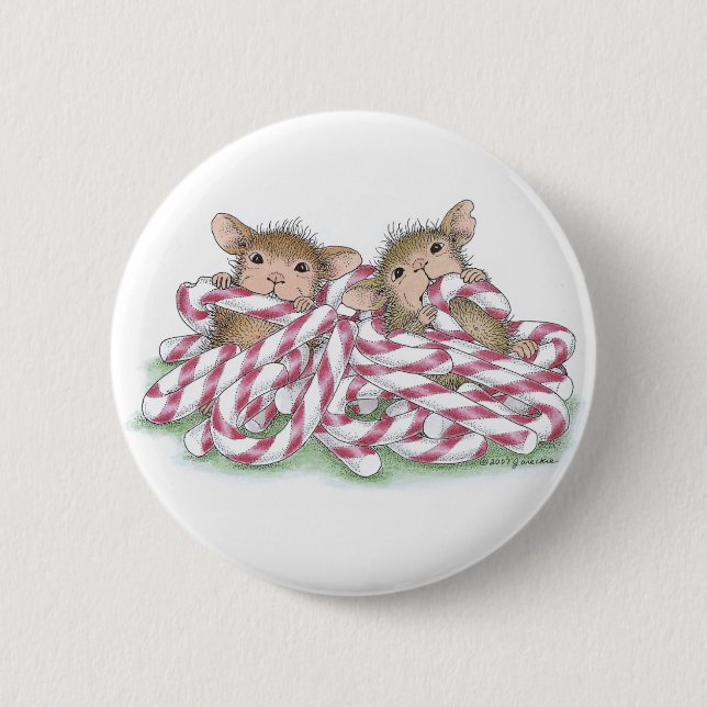 Macaron Rond 5 Cm Maison-Souris Designs® - goupilles (Devant)