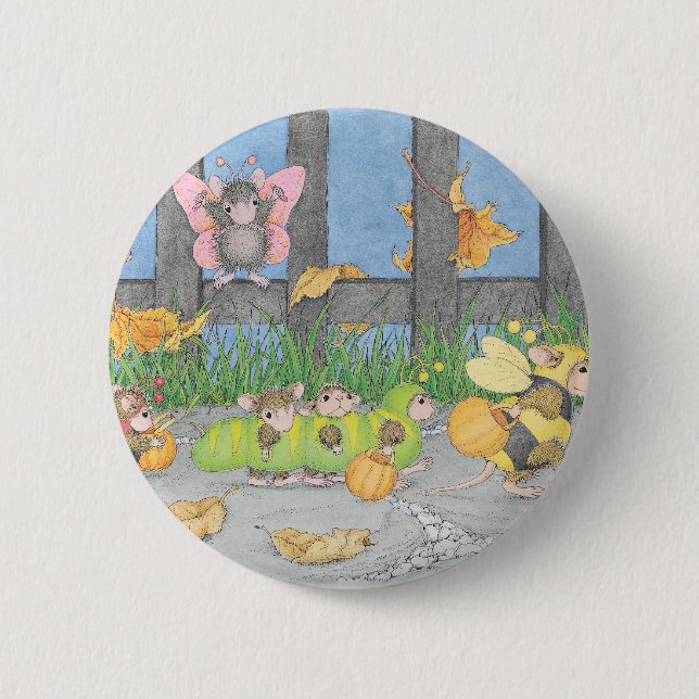 Macaron Rond 5 Cm Maison-Souris Designs® - goupilles (Devant)