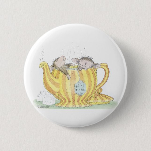 Macaron Rond 5 Cm Maison-Souris Designs® - goupilles (Devant)