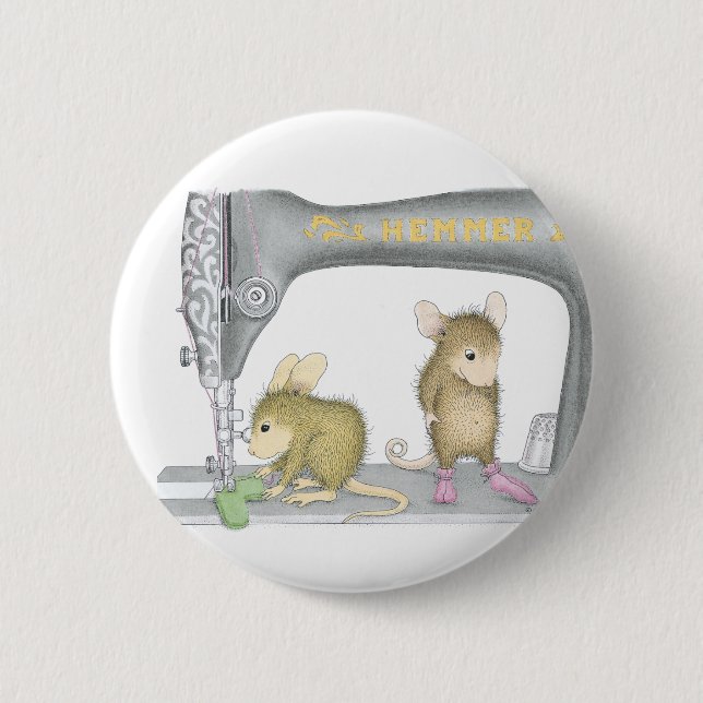 Macaron Rond 5 Cm Maison-Souris Designs® - goupilles (Devant)