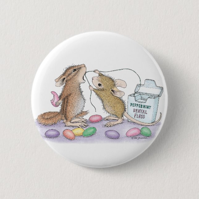 Macaron Rond 5 Cm Maison-Souris Designs® - goupilles (Devant)