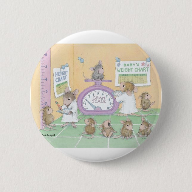 Macaron Rond 5 Cm Maison-Souris Designs® - goupilles (Devant)