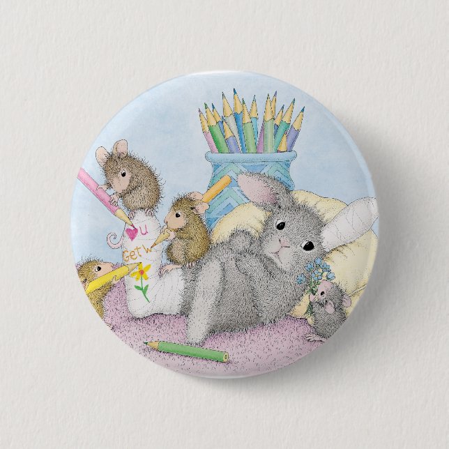 Macaron Rond 5 Cm Maison-Souris Designs® - goupilles (Devant)