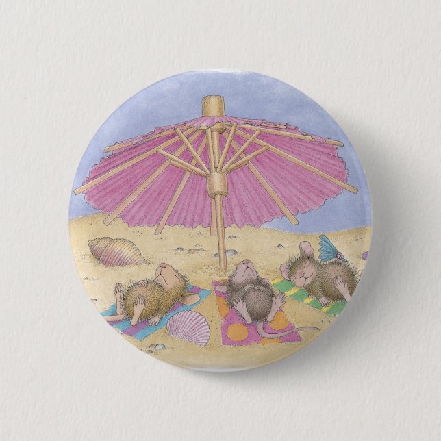 Macaron Rond 5 Cm Maison-Souris Designs® - goupilles (Devant)