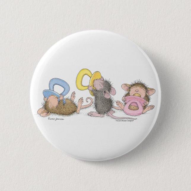Macaron Rond 5 Cm Maison-Souris Designs® - goupilles (Devant)