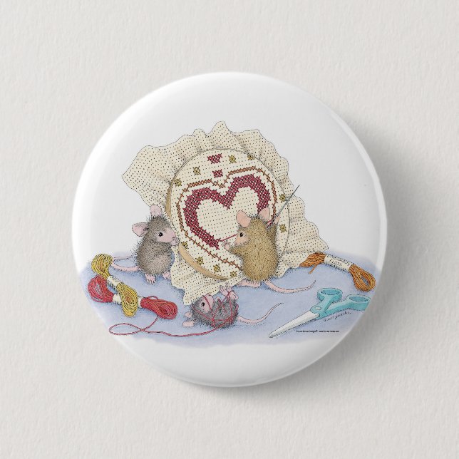 Macaron Rond 5 Cm Maison-Souris Designs® - goupilles (Devant)