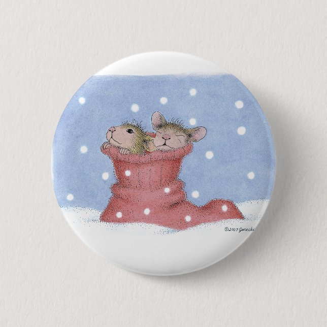 Macaron Rond 5 Cm Maison-Souris Designs® - goupilles (Devant)