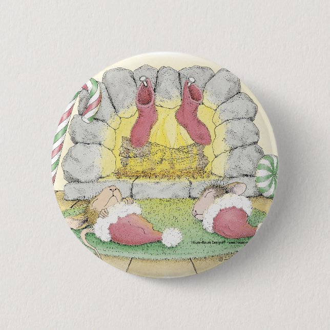 Macaron Rond 5 Cm Maison-Souris Designs® - goupilles (Devant)