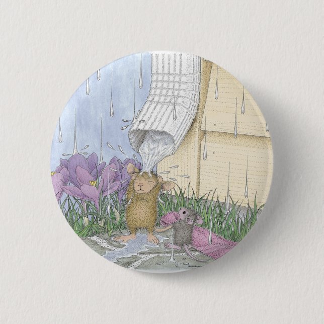 Macaron Rond 5 Cm Maison-Souris Designs® - goupilles (Devant)