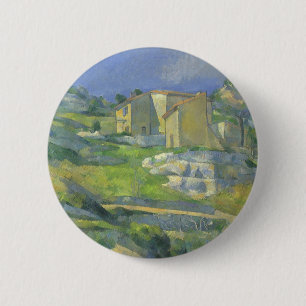Macaron Rond 5 Cm Maisons en Provence de Paul Cézanne, Art ancien