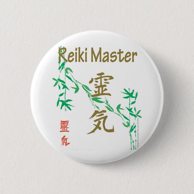 Macaron Rond 5 Cm Maître de Reiki (Devant)