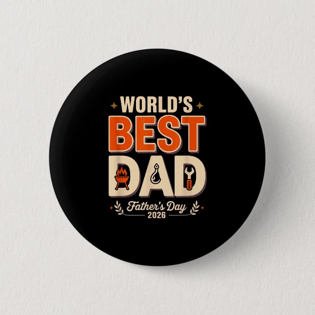 Macaron Rond 5 Cm Maître du grill de papa du monde humour drôle de B (Devant)