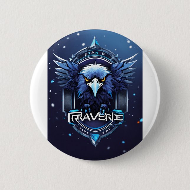 Macaron Rond 5 Cm Majestic Eagle Logo Button – Bold & Powerful Desig (Devant)