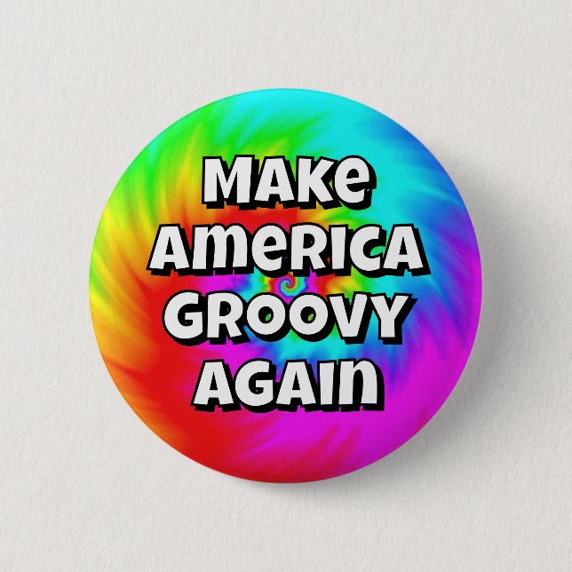 Macaron Rond 5 Cm Make America Groovy Again (change the words) (Devant)