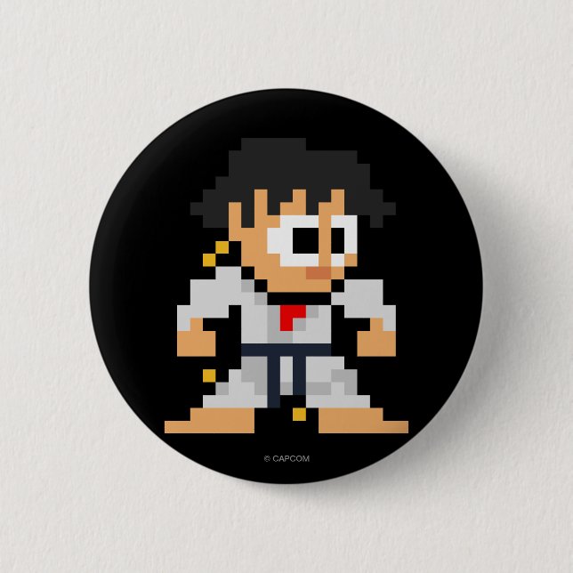 Macaron Rond 5 Cm Makoto à 8 bits (Devant)