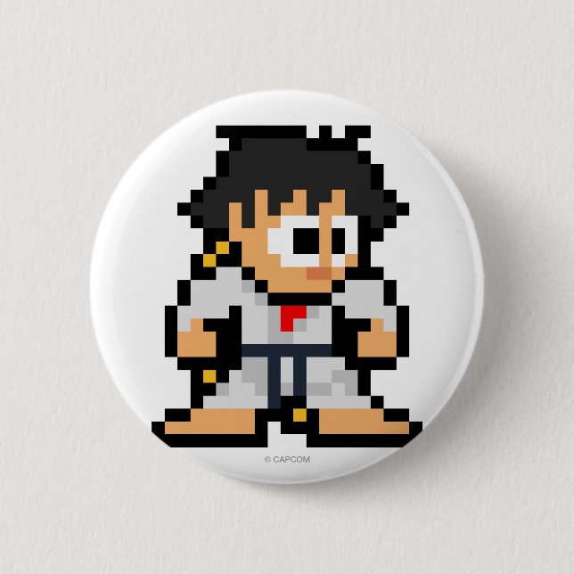 Macaron Rond 5 Cm Makoto à 8 bits (Devant)