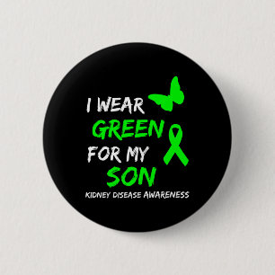 Macaron Rond 5 Cm Maladie Je Porte Vert Pour Mon Fils Ruban