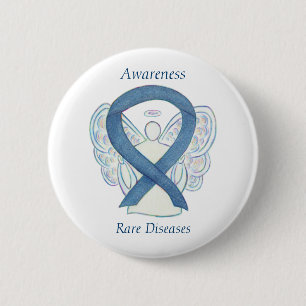 Macaron Rond 5 Cm Maladies rares Denim Sensibilisation Angel Ruban É
