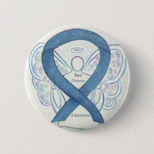 Macaron Rond 5 Cm Maladies rares Denim Sensibilisation Angel Ruban É